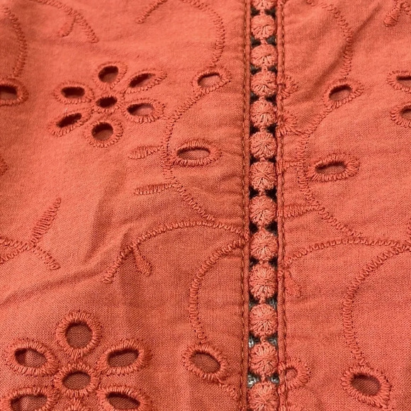 Ryegrass Tank Top NWT Embroidery Floral Halter Foxtail Orange Size Large - Picture 10 of 17